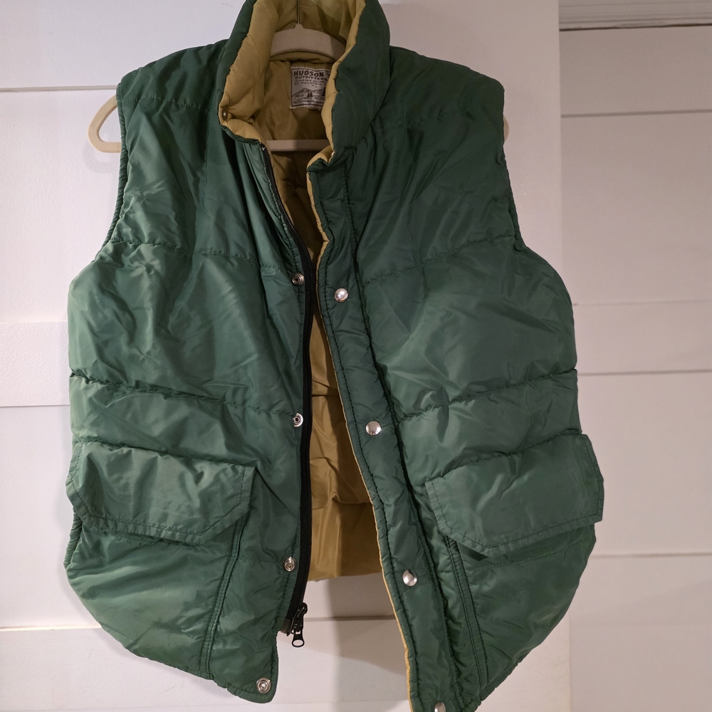 Hudson's Bay Company Vintage Green Puffer Vest, W Sz L